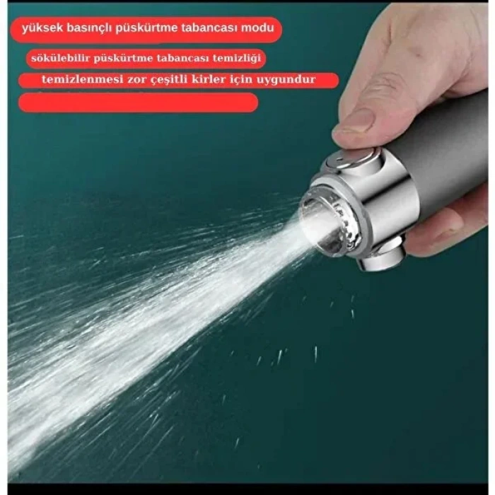 Yeni Nesil Çok Masajlı Fonksiyonlu Ayarlanabilir Arıtmalı Krom Kaplı Duş Başlığı El Duşu (5047)