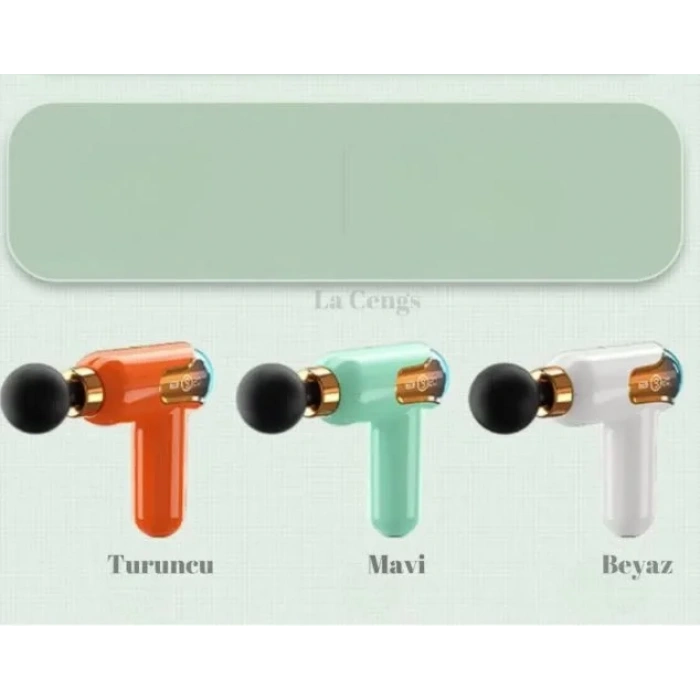 Yeni Nesil Darbeli Titreşimli Şarjlı Sporcu Masaj Tabancası 4 Başlıklı LC-002 (5047)