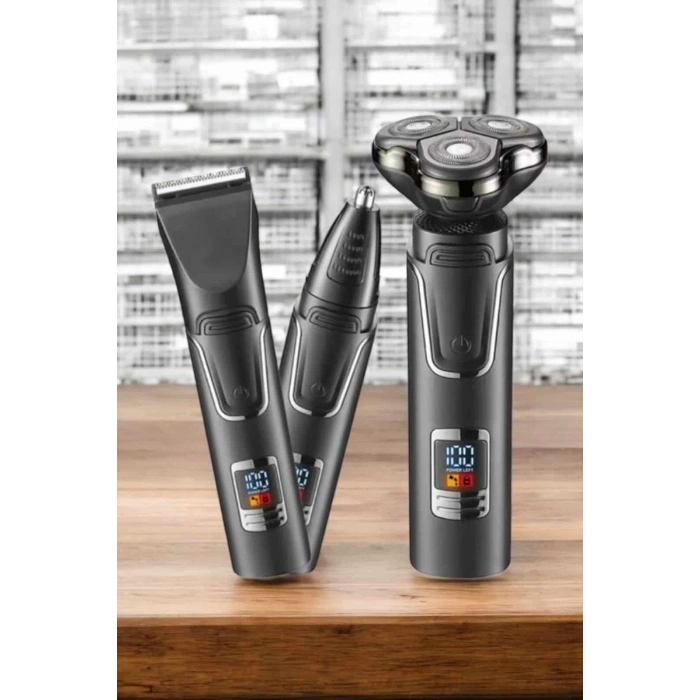 Mey İthalat® Yüksek Performanslı 3 Başlıklı Profesyonel Tıraş Makinesi
