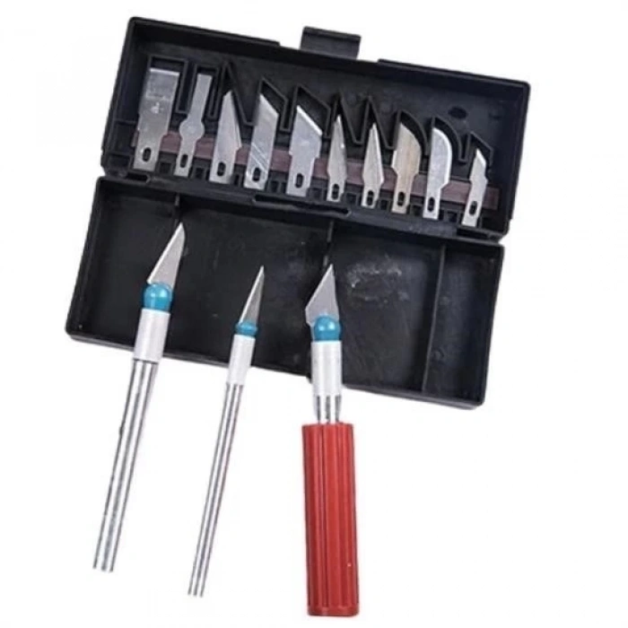 Zanaat 16 Parça Hobi Gravür Ahşap Heykel Çömlek Oyma Şekil Verme 13 Maket Bıçak Neşter Seti