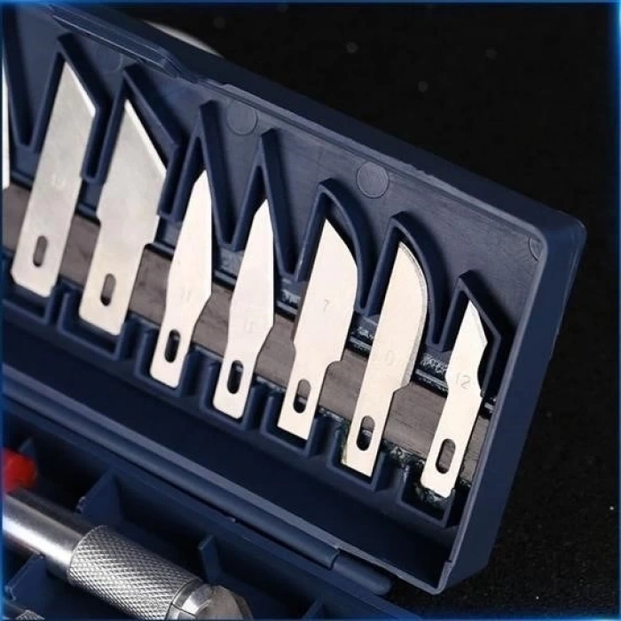 Zanaat 16 Parça Hobi Gravür Ahşap Heykel Çömlek Oyma Şekil Verme 13 Maket Bıçak Neşter Seti