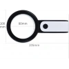 30x 12ışıklı Büyüteç Taşınabilir Çıft Katmanlı Optik Cam Okuma Büyüteç 229018