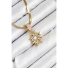316L Çelik Zirkon Taşlı Yıldız Model Gold Renk Kadın Kolye