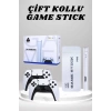 Mey İthalat® 4K HD Görüntü Kaliteli Retro Game Stick 20000 Oyunlu Çift Kollu Beyaz Game Stick