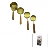 4PCS  GOLD METAL ÖLÇÜ KAŞIK SET OTANTİK AĞAÇ KULP 1CUP: 250ML - 1/2 CUP: 125ML - 1/3 CUP: 80ML - 1/4 CUP: 60ML (5047)