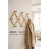 Mey İthalat® Ahşap Akordeon Duvar Askısı - Dekoratif, Çok Amaçlı, 10 Kancalı Akıllı Askılık 722371