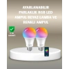 Mey İthalat® Akıllı 9W RGBW LED Ampul, tasaruflu romantik ışıklı