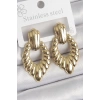 316 Çelik Gold Renk İşlemeli Motiif Model Kadın Küpe