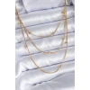Mey İthalat® 316L Çelik Gold Renk 3lü Minimal Toplu Kadın Kolye