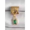 316L Çelik Gold Renk Sallantı Kare Yeşil Zirkon Taşlı Nomination Charm