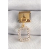316L Çelik Gold Renk Sallantı Kare Zirkon Taşlı Nomination Charm