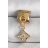 316L Çelik Gold Renk Sallantı Zirkon Taşlı Çiçek İşlemeli Nomination Charm
