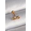 316L Çelik Gold Renk Zirkon Taşlı Sonsuzluk Model Tragus Piercing