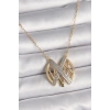 316L Çelik Gold Renk Zirkon Taşlı Vintage Model Kadın Kolye