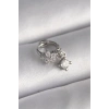 316L Çelik Gümüş Renk Zirkon Taşlı Çiçek Model Sallantı Detay Tragus Piercing