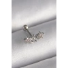 316L Çelik Gümüş Renk Zirkon Taşlı Çiçek Tragus Piercing