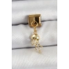 316L Çelik Sallantılı Zirkon Taşlı Deniz Anası Model Gold Renk Nomination Charm