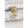 316L Çelik Sallantılı Zirkon Taşlı Kelebek Model Gold Renk Nomination Charm