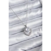316L Çelik Zincir Gümüş Renk Zirkon Taşlı Kalp Model Kadın Kolye