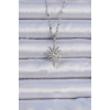 316L Çelik Zincir Gümüş Renk Zirkon Taşlı Kutup Yıldızı Kolye