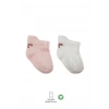 Mey İthalat®   2Li Sneakers Smile Penye Çorap 20106 Pembe Ekru