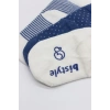 Bistyle Puanlı Kaymaz Penye Soket Çorap 3Lü BS10108 İndigo