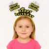 Doğum Günü Kutlaması İçin Sarı Taç – Işıltılı Yazılı Parti Tacı