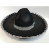Gümüş Renk Şeritli Meksika Mariachi Latin Şapkası 55 cm Çocuk