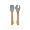 Mey İthalat®   Mama Kaşığı ve Çatal Seti Powder Grey