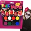Palyaço Yüz Boyama Seti Fırçalı Makyaj Boyama Seti 8 Renk
