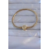Pirinç Gold Renk Zirkon Taşlı Charm Bileklik