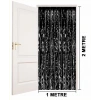 Siyah Renk Ekstra Metalize Parlak Saçaklı Arka Fon Perde İthal A Kalite 1x2 Metre