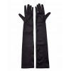  Siyah Renk Likralı Dirseğe Kadar Uzun Kumaş Eldiven 40 cm