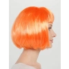   Turuncu Renk Küt Parti Peruğu Kısa Takma Saç