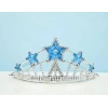 Yıldız Şekilli Elsa Prenses Kraliçe Tacı Mavi Renk Çocuk Boy 5x17 cm