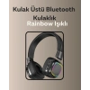 Mey İthalat® Bluetooth 5.3 Rainbow Işıklı Kulak Üstü Kablosuz Kulaklık