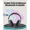 Mey İthalat® Bluetooth V5.0 Kablosuz Kulak Üstü Kulaklık | Katlanabilir, Mikro USB Girişli