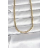 Mey İthalat® CM 14K Gold Renk Yassı Ezme Zincir Model 60 cm Kadın Kolye