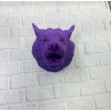 Mey İthalat® Dekoratif Mor Kurt Duvar Heykeli Asılabilir Hediyelik 25x19 cm