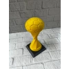 Mey İthalat® Futbol Toplu Sarı Kupa 21cm Masaüstü Dekor Ödül Figürü