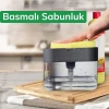 İkisi Bir Arada Basmalı Pratik Sıvı Sabunluk Pompası ve Bulaşık Yıkama Süngeri Haznesi (5047)
