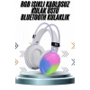 Mey İthalat® Kablosuz Bluetooth Kulaklık RGB Işıklı Kulak Üstü 5.3 Bluetooth Bağlantılı