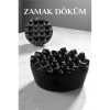 Kapaklı Zamak Döküm Yuvarlak Küllük Metal Kül Tablası - Kafe Küllüğü SİYAH