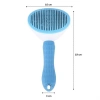Kedi Köpek Tüy Toplayıcı Kendini Temizleyebilen Ergonomik Saplı Evcil Hayvan Tarağı Mavi (5047)