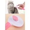 Kedi Köpek Tüy Toplayıcı Kendini Temizleyebilen Ergonomik Saplı Evcil Hayvan Tarağı Pembe