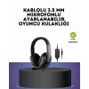 Mey İthalat® Kırmızı Gaming Headset Mikrofonlu Sağlam Kablolu Konforlu