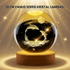 Mey İthalat® Lazer İşlemeli Yunus Kristal Küre Sıcak Işıklı Ahşap Standlı