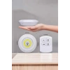 Mey İthalat® Led Lamba 3lü Uzaktan Kumandalı Yapışkanlı Beyaz Işık
