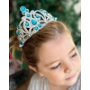 Mavi Taşlı Elsa Çocuk Tacı Prenses Tacı Kraliçe Tacı 16x14 cm (5047)