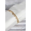 Mey İthalat® 316L Çelik Gold Renk Pullu Model Kadın Bileklik